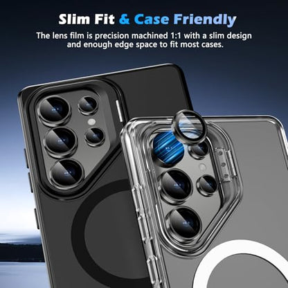 imluckies for Samsung Galaxy S25 Ultra Camera Lens Protector, AR+AF Tempered Glass & 9H Anti-Scratch Metal Individual Lens Cover, HD Clear Camera Protection for S25Ultra, Titanium Black - color: Black