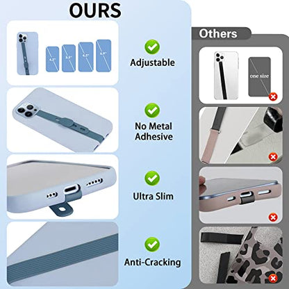 3 PCS Phone Loop Strap iPhone Clip Finger Grip Holder Stretchable Flexible Elastic Silicone Hand Band Ultra Slim Adjustable Wireless Charging Universal for iPhone Most Phone Cases