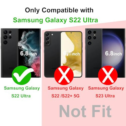 TENOC Phone Case for Samsung Galaxy S22 Ultra, Clear Case Non-Yellowing Protective Bumper Hard Back Cover - color: Clear Anti-Yellowing, size: S22 Ultra