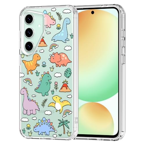 MOSNOVO Case for Samsung Galaxy S24 FE, [Buffertech 6.6ft Military-Grade Drop Protection] [Anti Peel Off Tech] Clear TPU Bumper Phone Case Cover Design - Dinosaur Land - color: Clear - Dinosaur Land, size: Samsung Galaxy S24 FE