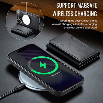 K2 2 in 1 Detachable Magnetic Phone Cases Compatible with iPhone 17 Pro Max Case with Card Holder RFID Blocking, Compatible with Magsafe Wallet, Leather 6.9'' (Black, iPhone 17 Pro Max) - color: Black, size: iPhone 17 Pro Max