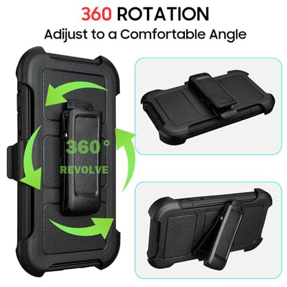 for Defender Case iPhone 11 Case with Belt Clip Holster Kickstand Black | for Heavy Duty iPhone 11 Phone Case Rugged Shockproof Cover with 2 Layers of Sturdy for Phone Cases iPhone 11 Case Protective - color: Black