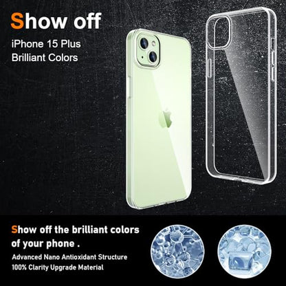 Silicone Clear iPhone 15 Plus Case,Ultra Thin with Comfort Grip | Soft Slim-Fit TPU iPhone 15 Plus Phone Cover,Non-Slip,Shockproof Protection,Scrath-Resistant - size: iPhone 15 Plus case