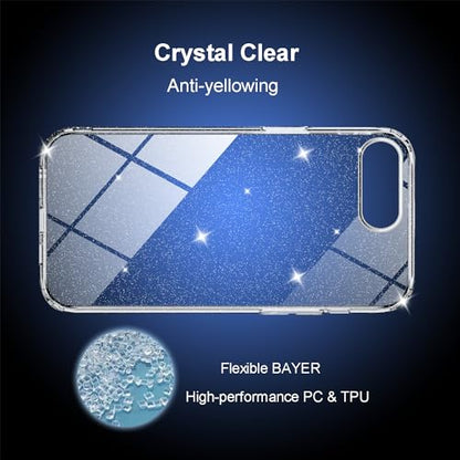 TENOC Phone Case Compatible with iPhone 6 Plus & iPhone 6s Plus, Glitter Case Clear Sparkling Protective Bumper Cute Cover for Girls Women - color: Clear Glitter, size: iPhone 6/6s Plus