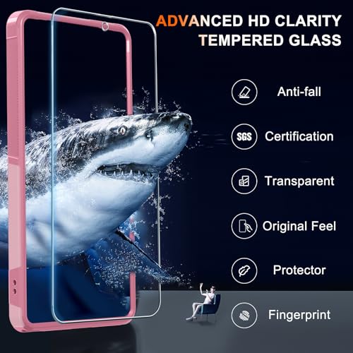 for Moto G 5G 2025 Case, Full Body Heavy Duty Rugged Shockproof Protective Phone Cover with Lanyard Strap, Tempered Glass Screen Protector, Cute Pink | with Tempered Glass Screen Protector+Lanyard Strap,Rugged Shockproof Protective Phone Case - color: Cut