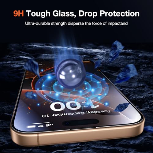 KUZOOM 2Pack HD Clarity Tempered Glass Screen Protector for iPhone 16 Pro - color: Transparent 16 Pro
