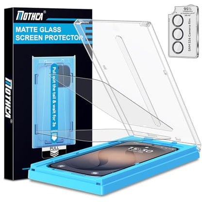 Mothca 2 Pack Matte Glass Screen Protector for Samsung Galaxy S26 6.3-inch + 1 Set Camera Lens Protector [Auto Fit Box] Dust Free Easy Installation Anti-Glare Tempered Glass, Smooth as Silk