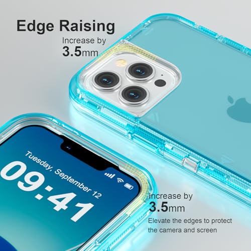 Follaroma for iPhone 12 Case/iPhone 12 Pro Case, 6.1'', Crystal Blue | Heavy Duty Shockproof Protection Phone Cases, Anti-Drop, Military Grade Dual Layer Transparent Rugged Protective Cover - color: Blue, size: iPhone 12/iPhone 12 Pro 6.1''