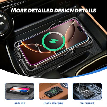 Non Slip Wireless Charger Mat for Ford Ranger 2000-2011 2019-2025, USB Car Wireless Charger Non-Slip Phone Charging Wireless Car Charger