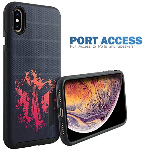 CasesOnDeck Case Compatible with [Apple iPhone X | iPhone Xs][Grip Tactical] iPhone Xs Hybrid Bump and Drop Protection Case Slim Fit Dual Layer Cover (Double Guns) - color: Double Guns