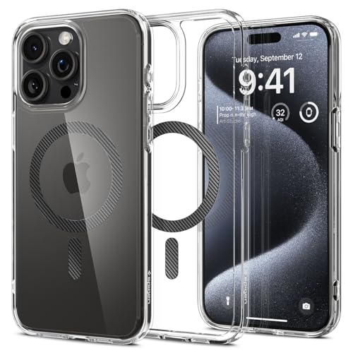 Spigen for iPhone 15 Pro Case, Ultra Hybrid MagFit [Anti-Yellowing] [Compatible with Magsafe] - Carbon Fiber - color: Carbon Fiber, size: iPhone 15 Pro