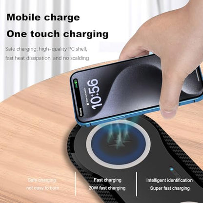 Wireless Charging Pad, 30W Dual Wireless Charging Pad Compatible with iPhone 15 14 13 12 XR,Galaxy S24 S23 S22 S10,Google Pixel 8 7 6,for AirPods Pro 3 2,Galaxy Buds and More.(Adapter Included)