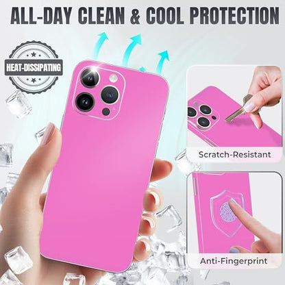 2Pcs Skin Wrap Compatible for iPhone 15 Pro – Slim Decal Vinyl Protective Film for Sides & Back – Sleek Fit, Premium Look – Compatible with All iPhone 15 Pro Cases - Pink - color: Pink