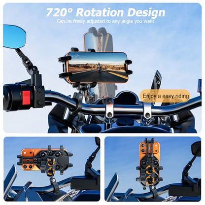 LOKTENWO Anti-Theft Motorcycle Phone Mount Holder with Vibration Dampener