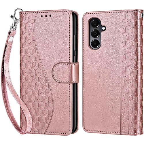 for Samsung Galaxy A16 5G Wallet case, Rose Gold | 3 Card Holders, Kickstand, Shockproof TPU Shell, PU Leather, Magnetic Closure, Protective Flip Folio Cover, Women - color: 5