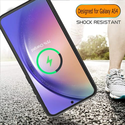 Battery Case for Galaxy A54, 12000mAh High Capacity Smart Portable Charger Case with Wireless Charging, Compatible with Galaxy A54 (6.4inch) - Black - size: Galaxy A54