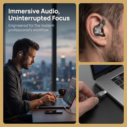 3.5mm Wired IEM Earbuds with Mic, 10mm Driver, Detachable Cable - color: Black, size: 3.5mm