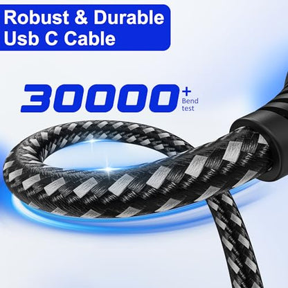 USB C to USB C Cable 20FT, Extra Long, 60W Fast Charging, USB 2.0 Data Sync - color: 20FT Long USB C Cable (Black)