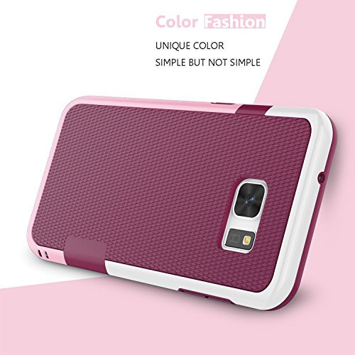 Jeylly Galaxy S7 Case, [3 Color] Slim Hybrid Impact Rugged Soft TPU & Hard PC Bumper Shockproof Protective Anti-Slip Case Cover Shell for Samsung Galaxy S7 S VII G930 GS7 - Wine | [3 Color] Slim Hybrid Impact Rugged Soft TPU&Hard PC Bumper Shockproof Prot