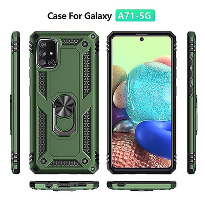 Samsung A71 5G Case, A71 5G Phone Case with Screen Protector, Military Grade Protective Cases with Ring for Samsung Galaxy A71 5G (Military Green) - color: Military Green galaxy a71 5g phone case