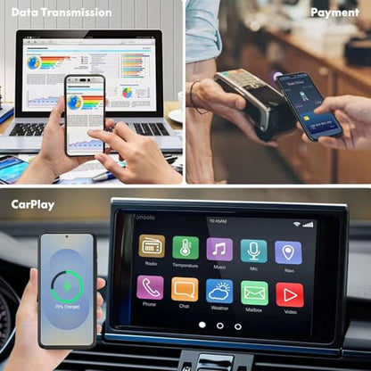 Wireless Charging Case for Galaxy S25 Plus, Upgraded 12000mAh Rechargeable Portable Charging Case Compatible with Galaxy S25 Plus 5G (6.7 inch) with Carplay Extended Battery Pack Charger Case (Black) - size: Galaxy S25 Plus -12000mAh