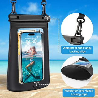 Waterproof Phone Pouch for Phone, Floating Large Capacity Dry Bag Stores Sunscreen, Sunglasses, Waterproof Bag for Beach, Swimming, Kayaking for iPhone 16 15 14 11 Pro Max & Galaxy S24 S21