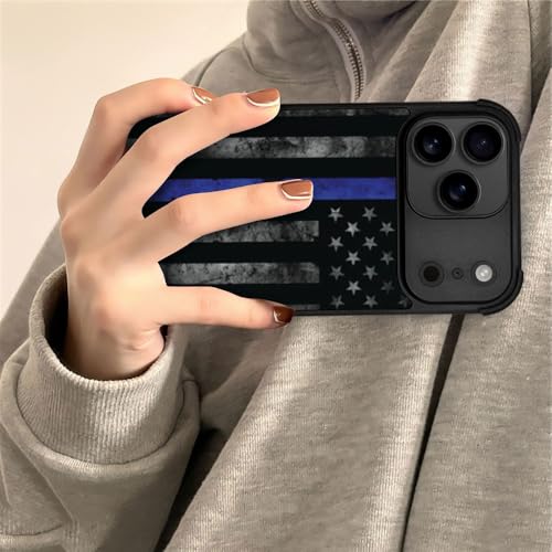 DJSOK Case for iPhone 17 Pro,Compatible with MagSafe,Anti-Scratch Shockproof Case,American Police Flag - color: American police flag, size: IPhone 17 Pro
