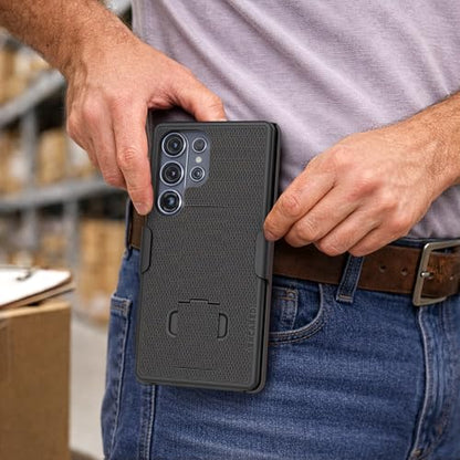 Encased DuraClip for Samsung Galaxy S26 Ultra Belt Clip Case with Phone Holster and Kickstand - size: S26 Ultra