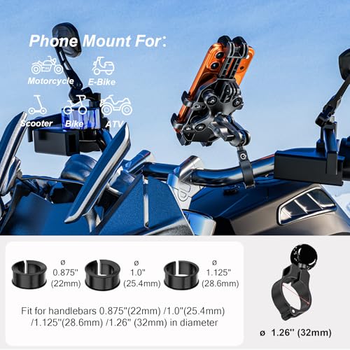 LOKTENWO Anti-Theft Motorcycle Phone Mount Holder with Vibration Dampener