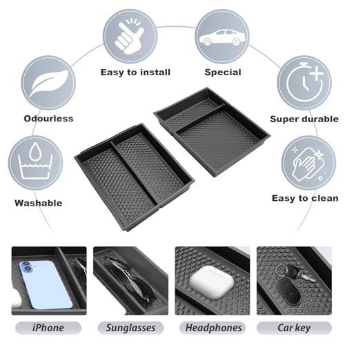 SKTU 2-Pack for 2025 2026 2027 Nissan Murano Center Console Organizer - color: 2025 -2027 Murano Lower Console Tray