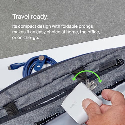 Belkin 60W Dual USB C Charger Block, PPS Fast Charging for Travel - size: (Pack of 1)