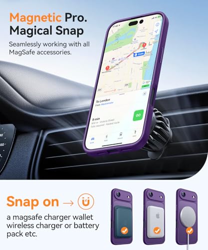 CANSHN Magnetic Compatible with iPhone Air Case(6.5 Inch), Upgraded [Full Camera Protection] [Compatible with Magsafe] [Translucent Matte] Shockproof Phone Cover for iPhone 17 Air Case,Deep Purple - color: Deep Purple, size: iPhone Air (6.9 Inch,1 Lens)