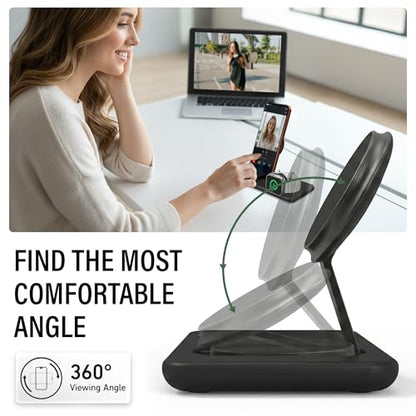 Nimble Podium 3-in-1 Wireless Charging Station for Apple, Qi2-Certified