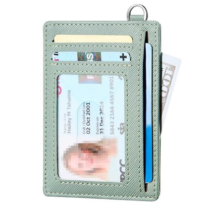 Mayski Slim Wallet, Credit Card Holder for Women, Minimalist Front Pocket RFID Blocking Card Cases, Small Wallet Women Men(Cross Green) - color: Cross Green