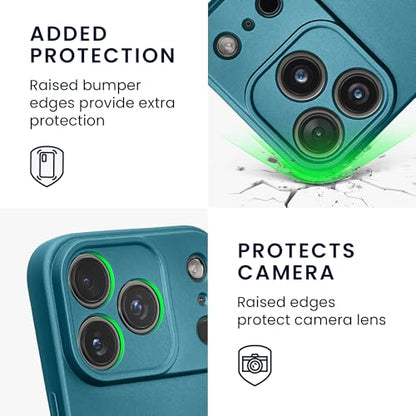 kwmobile Case Compatible with Apple iPhone 17 Pro Case -Soft TPU Back Phone Cover - with Metallic Look - Metallic Caribbean Blue - color: Metallic Caribbean Blue, size: iPhone 17 Pro