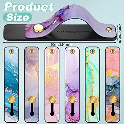 Weewooday 6 Pieces Phone Finger Strap Grip,Bright Marble,Marble - color: Bright Marble, style: Marble