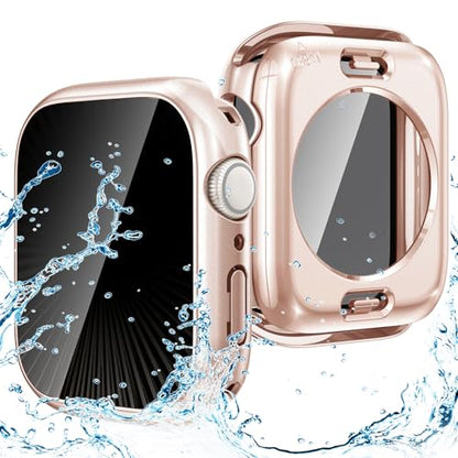 Goton Privacy Waterproof Case for Apple Watch Series 11/10 42mm - color: Rose Gold, size: 42 mm