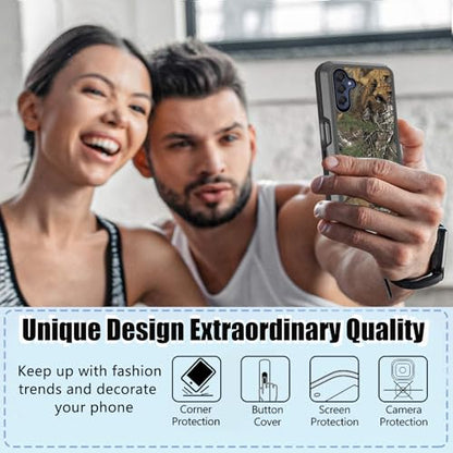 Compatible for Samsung Galaxy A15 5G Case with Screen Protector for Men Boy Camo Design [Military Grade Protection] Heavy Duty Shockproof Case 6.5inch, Camouflage - color: Camouflage