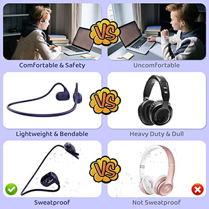 BANIGIPA Kids Headphones, Open Ear Headphones for Teens Child Boys Girls - color: G03-Purple