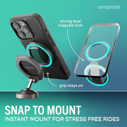 Smartish MagSafe Phone Grip, Quickstand, Kickstand Ring Holder, Green - color: So Jaded