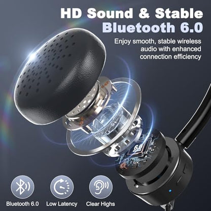 BlueFire Bluetooth Headset with Microphone, Single-Ear On-Ear Headphones, Lightweight & Comfortable, Clear Call Noise Reduction, Multipoint Connection for Truck Drivers, Office & Call Center