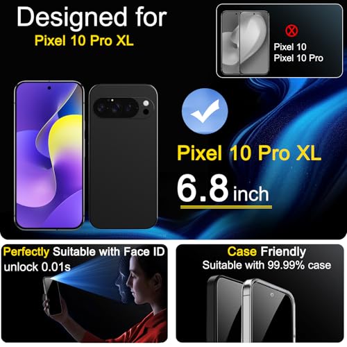 Ferilinso 3 Pack Privacy Screen Protector for Google Pixel 10 Pro XL - size: Google Pixel 10 Pro XL