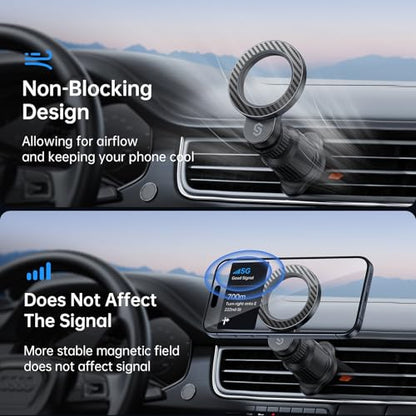 SYNCWIRE for MagSafe Car Holder【Ring Ventilation】【 360° Rotatable】【N55 Magnetic】 Phone Mount for Air Vent, Car Cell Phone Holder Mount Compatible iPhone iPhone 18 17 16 15 14 Pro Max