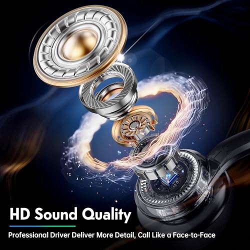 Wireless Headset with Mic for Work, Dual-Mode Headphones 50H Talk - color: Black