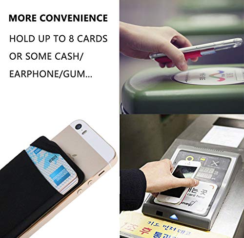Fulgamo Phone Wallet Stick on,Card Holder for Phone Case,Phone Card Holder - color: Black,Black,Black