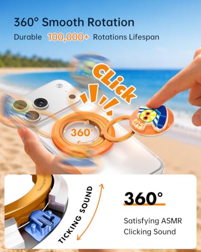 SYNCWIRE Magnetic Phone Ring Holder, for MagSafe Phone Grip Stand Kickstand - color: Mood-Sunset Orange