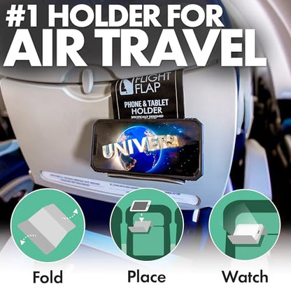 Flight Flap Airplane Phone Holder - Foldable Phone Stand for Plane Travel - color: Black, size: Large