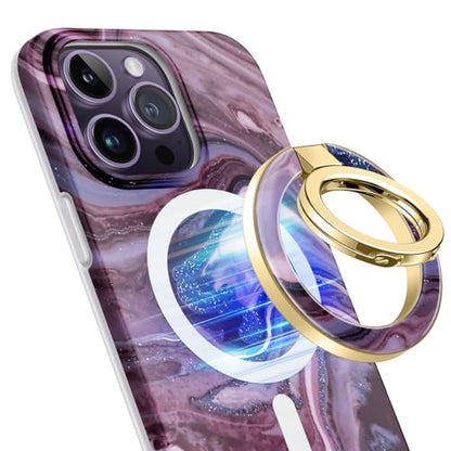 GVIEWIN Magnetic Phone Ring Holder, Compatible with MagSafe Phone Grip - color: Quicksand/Purple