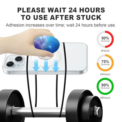 Adhesive Sticky Pads for Socket Grips Mounting, 10pcs Double-Sided Extra Clear Round Tape Replacement for Base Back of Phone Collapsible Grips & Stand, 35mm/ 1.38" Circle Thin Stickers (Transparent) - color: Transparent