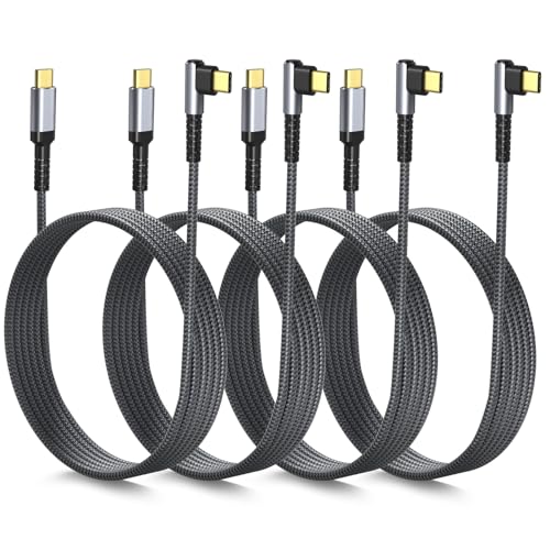 Right Angle USB C to USB C Cable 60W, [10ft 4Pack] - color: Black Black